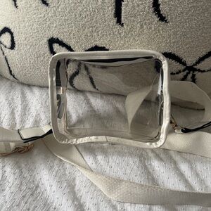 Clear Crossbody Bag with White Trim